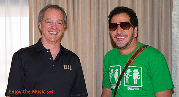 Andrew Jonbes of ELAC and ENjoy the Music.com's Creative Editor Steven R. Rochlin