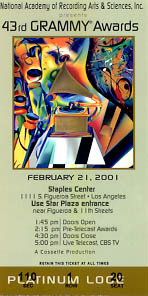 43rd Grammy Awards Ticket